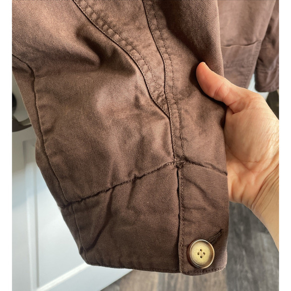 Vtg Structure Men's Chore Jacket Sz M Leather Collar Sherpa Lined Work Barn Farm - Picture 7 of 16